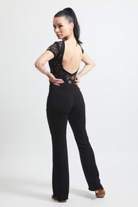 Stretch Crepe Flared Pants