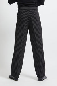Zip Up Pinstripe Trousers
