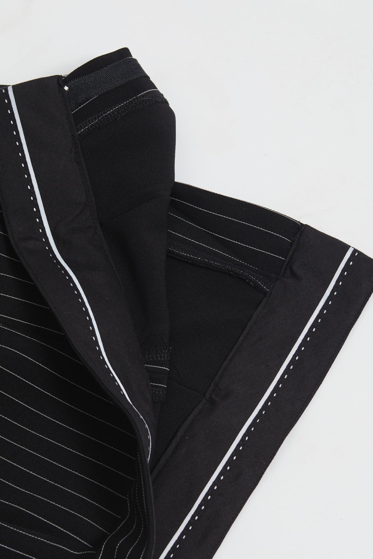 Zip Up Pinstripe Trousers