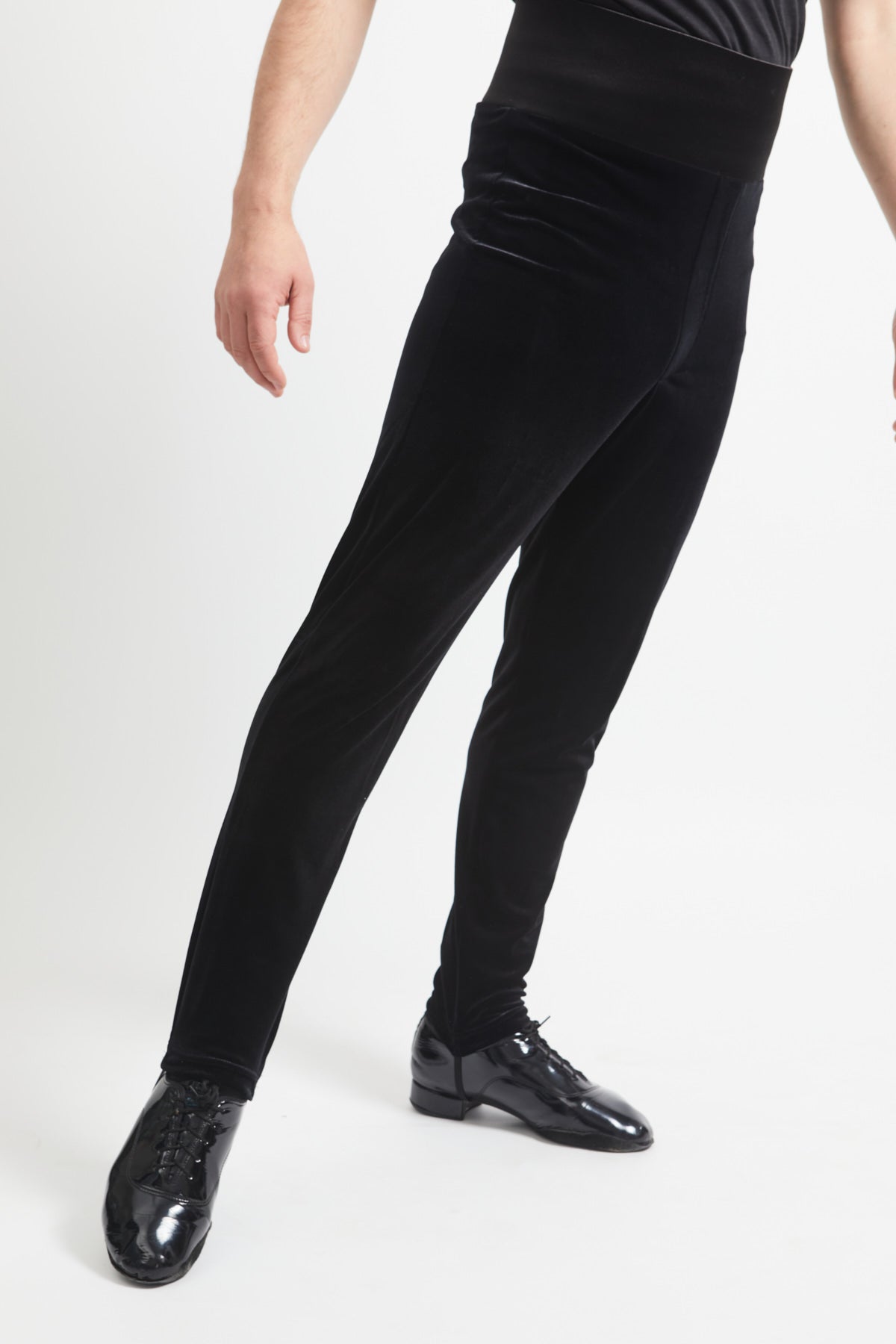 Velvet Pull Up Pants Black