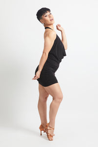 Black Cowl Neck Mini Dress