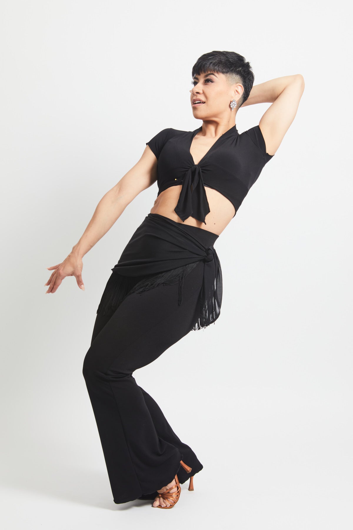 Latin Mesh Fringe Throw Over Skirt