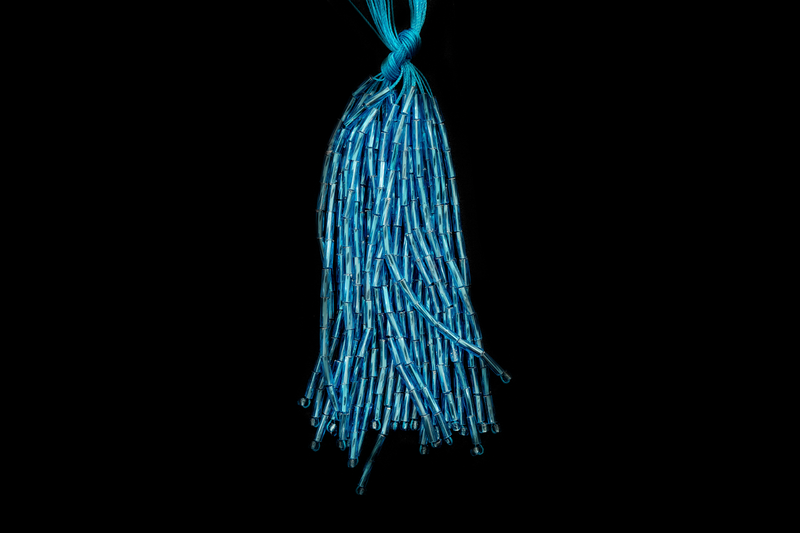 Ocean Blue Bugle Beads
