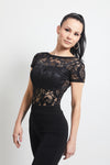 Cap Sleeve Open Back Bodysuit