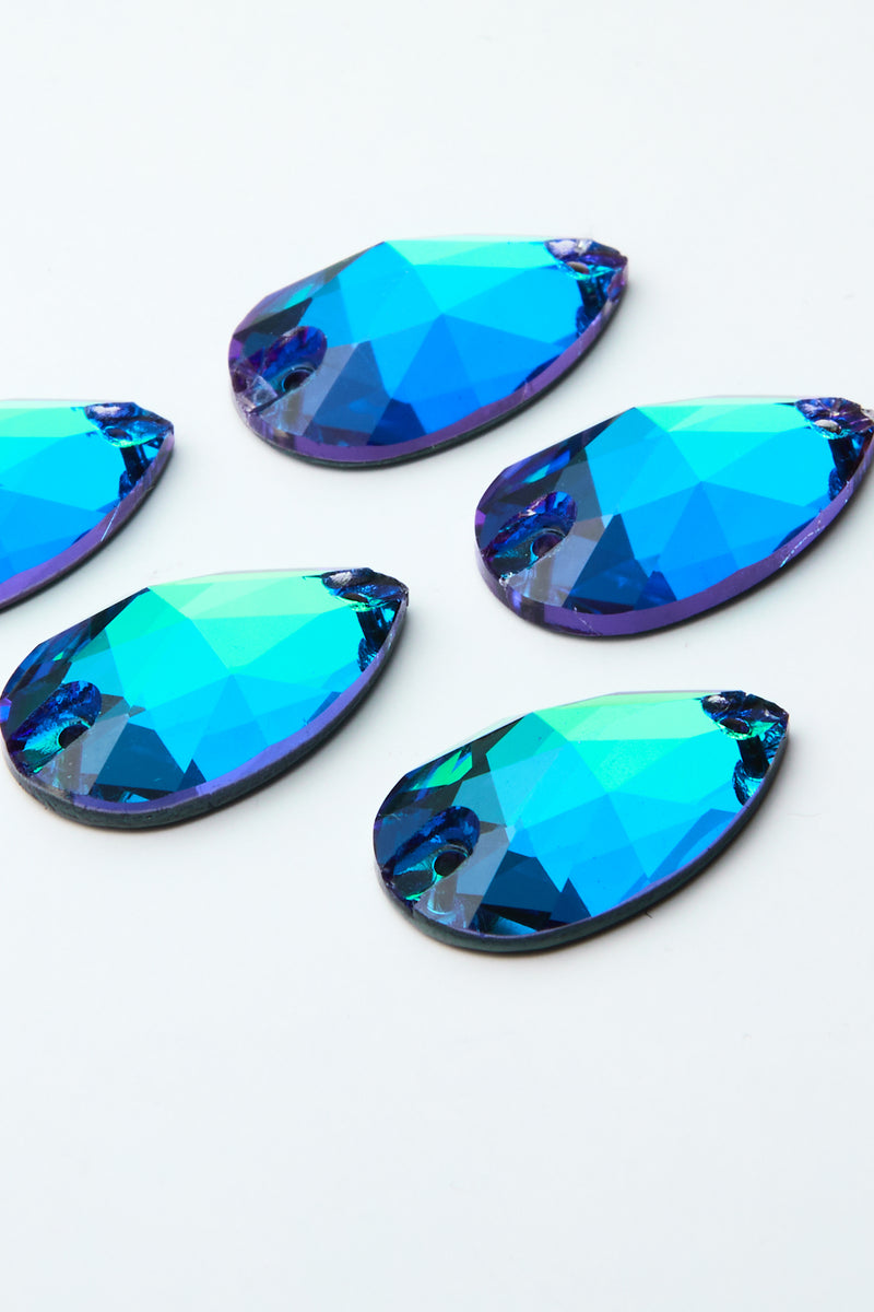 Iridescent Green Teardrop