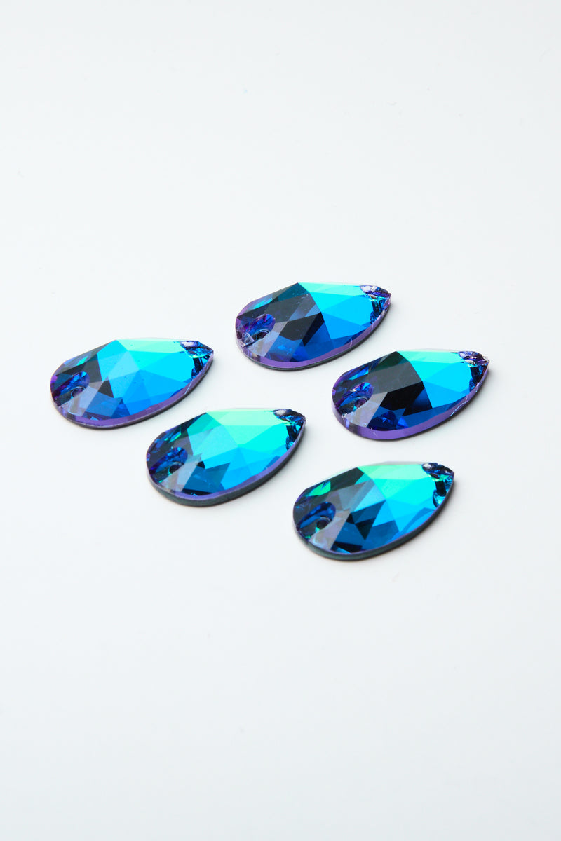 Iridescent Green Teardrop