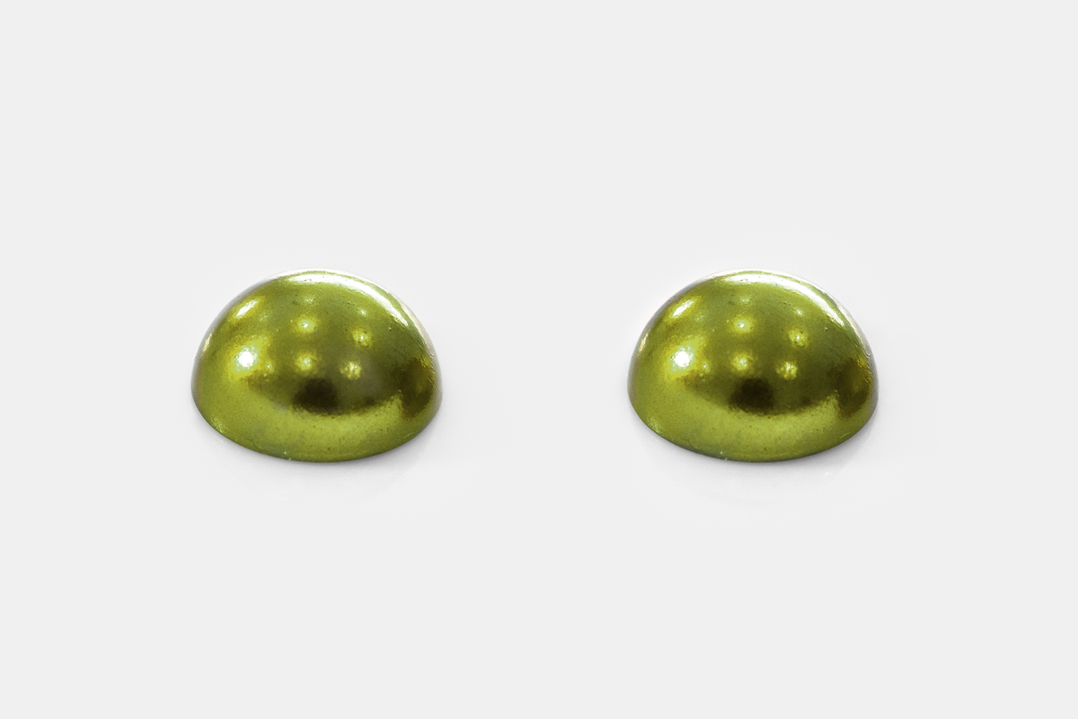 Peridot Half Round Pearls - PRE ORDER