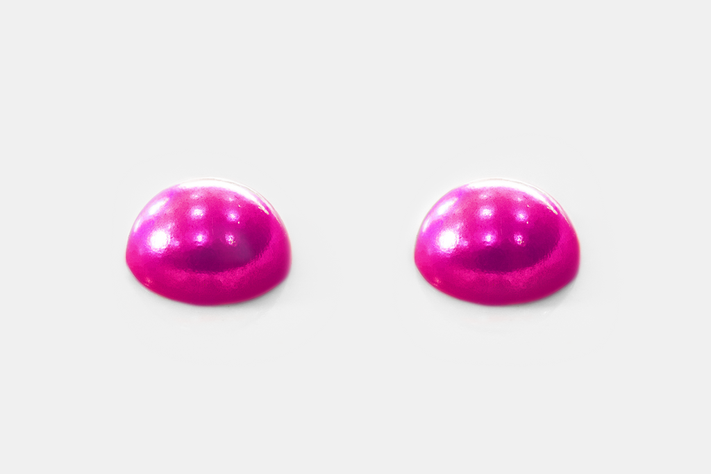 Hot Pink Half Round Pearls - PRE ORDER