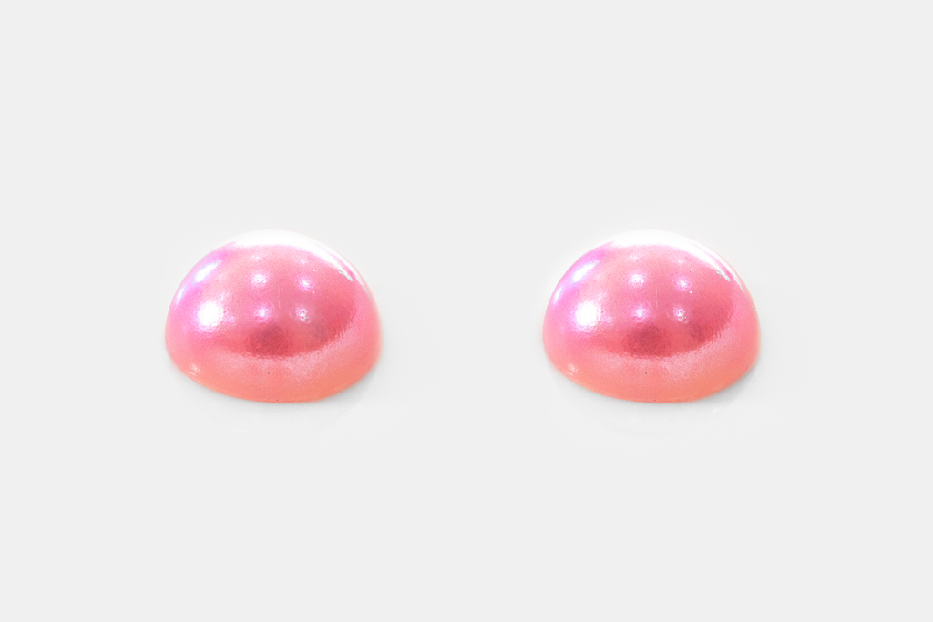 Candy Pink Half Round Pearls - PRE ORDER